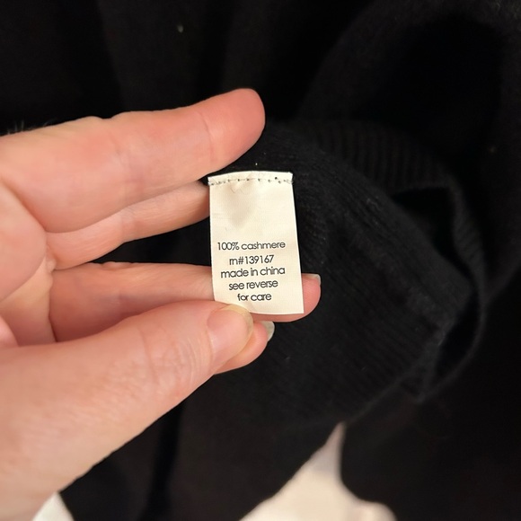 27 Miles black cashmere crew neck sweater stars size Large - Picture 6 of 7